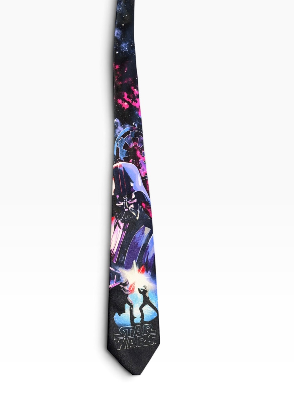 Star Wars Darth Vader Necktie Lucasfilm Galaxy Lightsaber Men’s Tie Black EUC